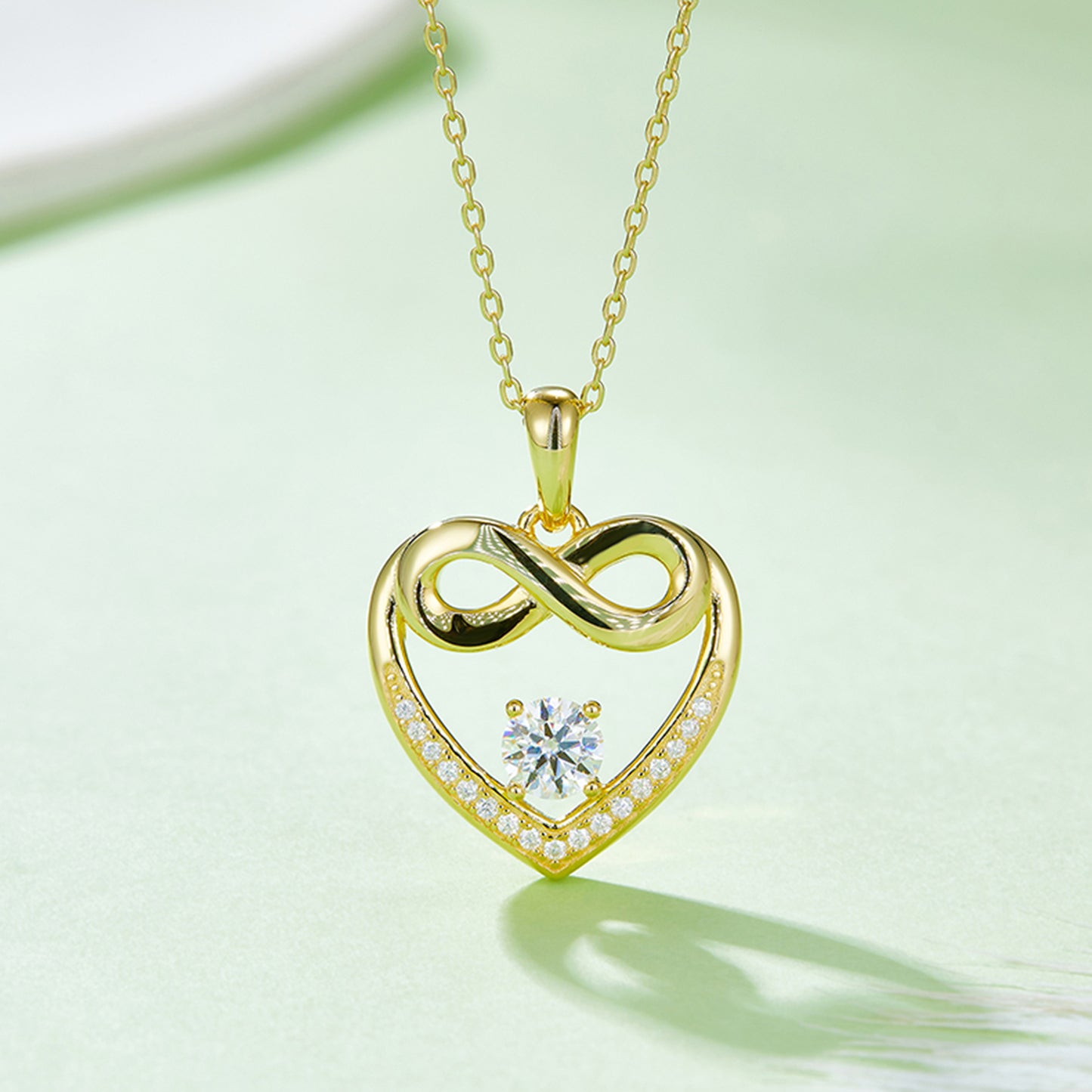 Stacey B's Moissanite 925 Sterling Silver Heart Necklace