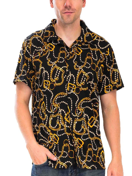 Stacey B's  Mens String Bead Status Button Down