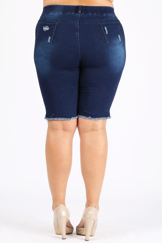 Stacey B's  Plus Size Jeggings Bermuda Pants