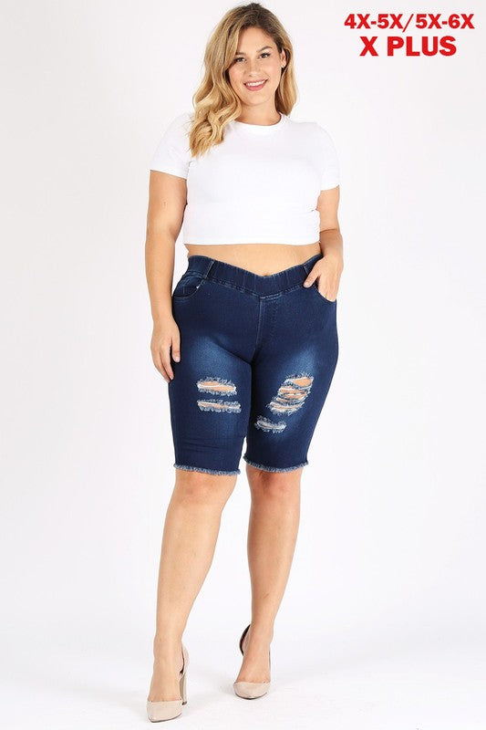 Stacey B's  Plus Size Jeggings Bermuda Pants