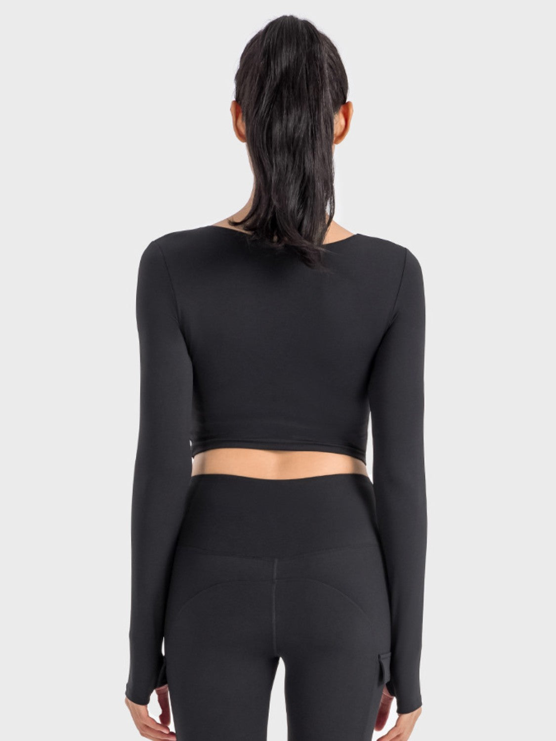 Stacey B's Millennia Ruched Cropped Long Sleeve Sports Top