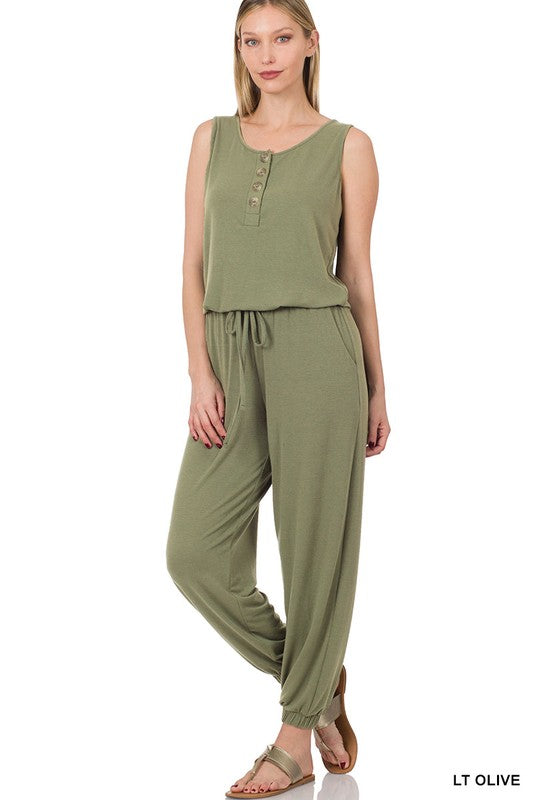 Stacey B's Sleeveless Jogger Jumpsuit