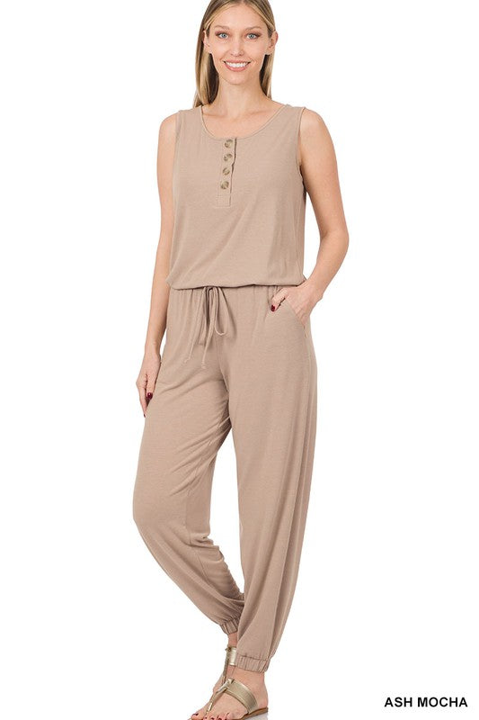 Stacey B's Sleeveless Jogger Jumpsuit