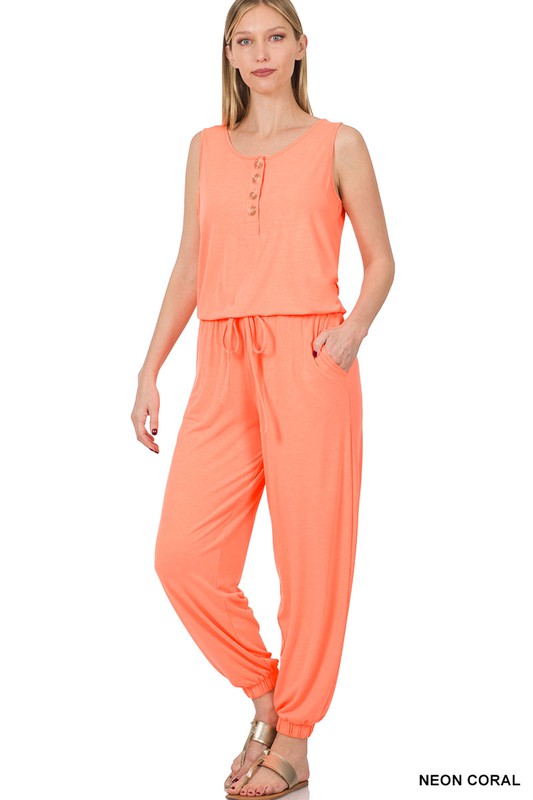 Stacey B's Sleeveless Jogger Jumpsuit