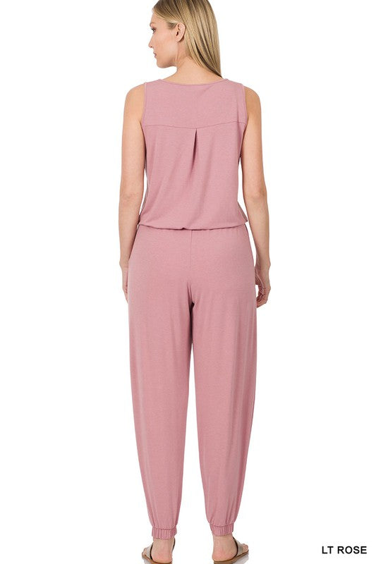 Stacey B's Sleeveless Jogger Jumpsuit