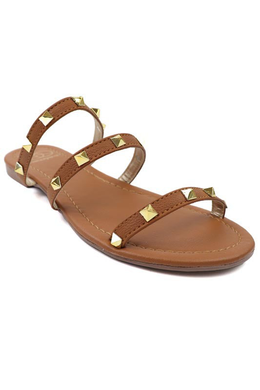 Stacey B's Three strap Studded Sandal