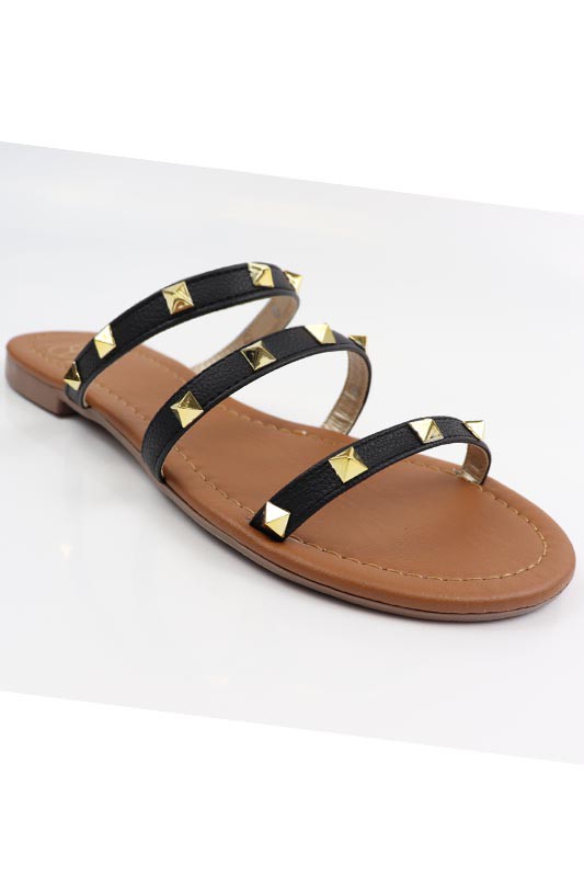 Stacey B's Three strap Studded Sandal