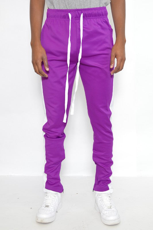 Stacey B's Slim Fit Single Stripe Track Pant