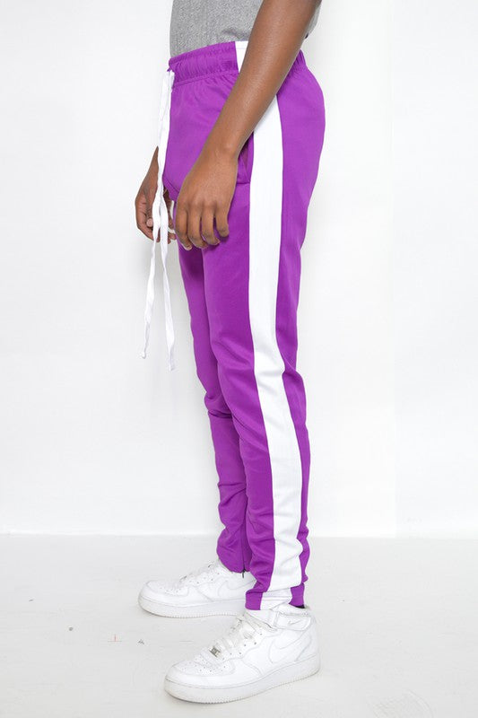 Stacey B's Slim Fit Single Stripe Track Pant