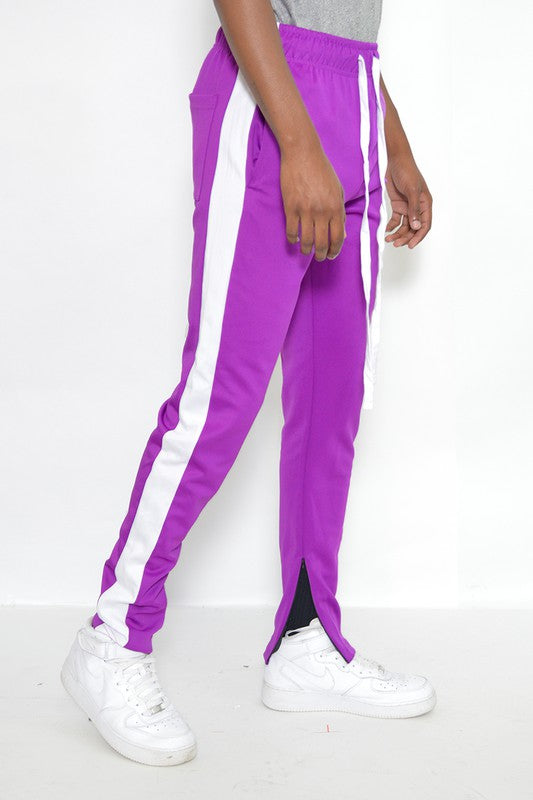 Stacey B's Slim Fit Single Stripe Track Pant