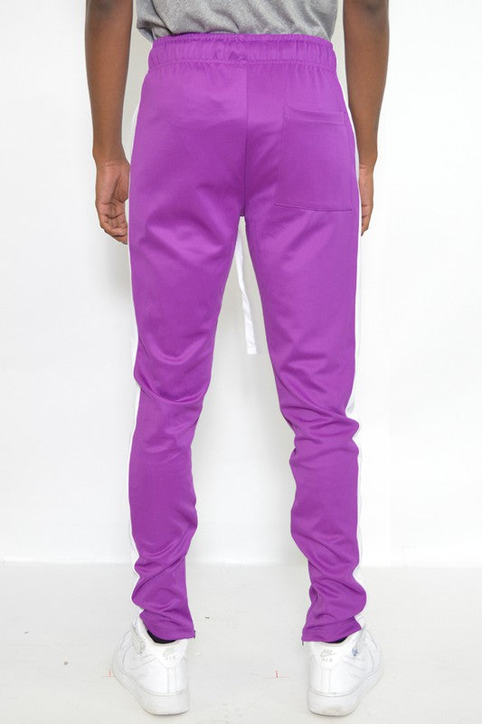 Stacey B's Slim Fit Single Stripe Track Pant