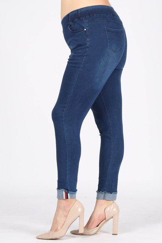 Stacey B's Plus Size High Waist Distressed Jeggings Pants