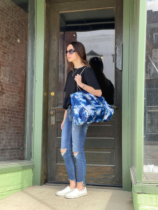 Stacey B's Gorgeous Neoprene Bag - Blue Tie Dye