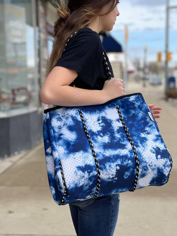 Stacey B's Gorgeous Neoprene Bag - Blue Tie Dye