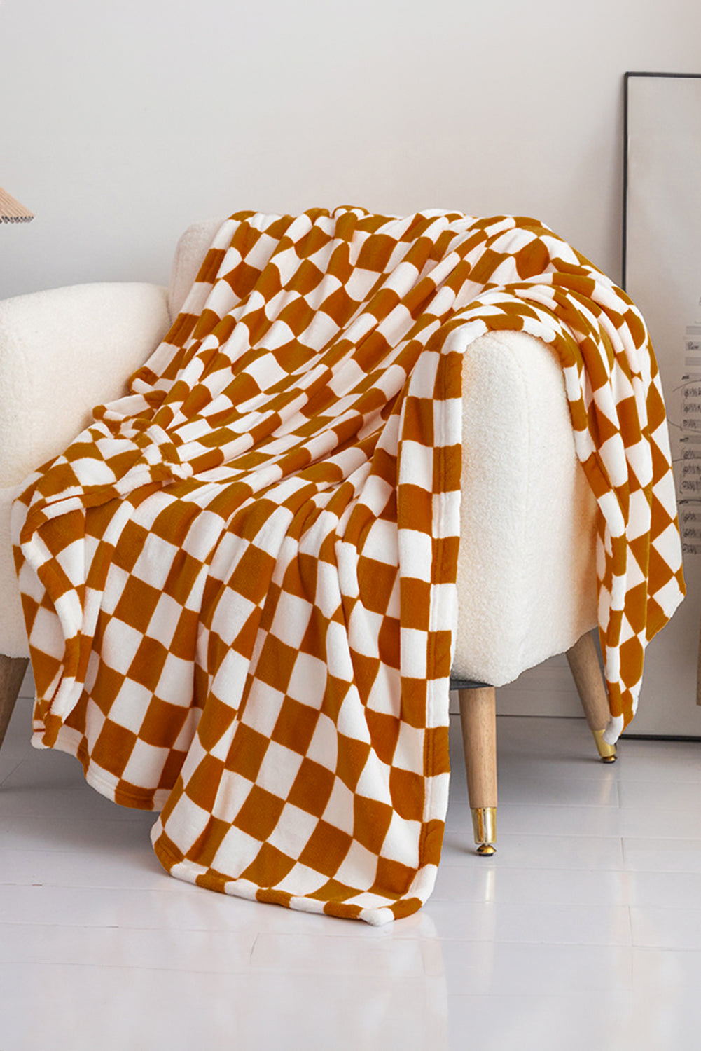 Stacey B's Black Checkerboard Printed Soft Throw Blanket