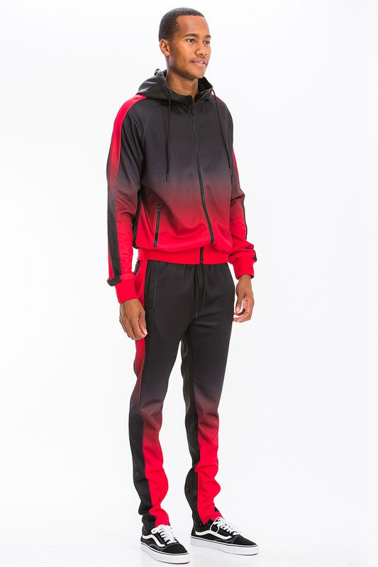 Stacey B's Black Red Full Zip Ombre Track Suit