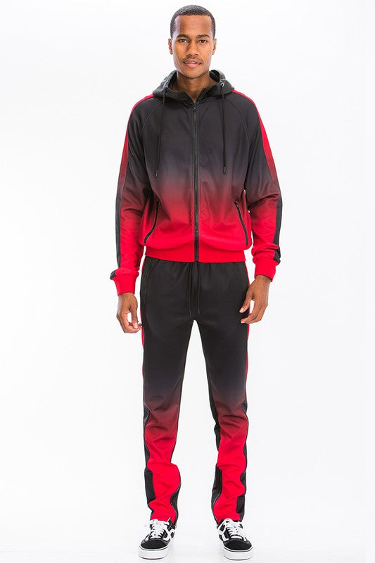 Stacey B's Black Red Full Zip Ombre Track Suit