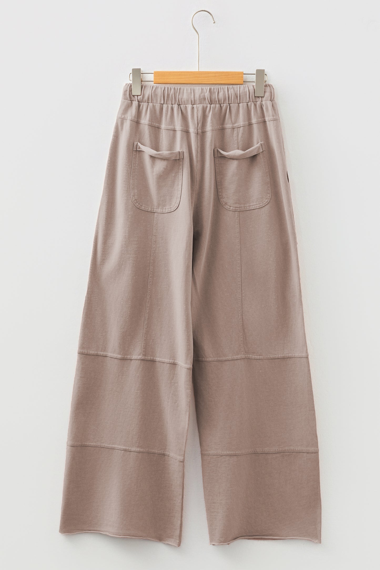 Stacey B's Smoke Gray Mineral Wash Exposed Seam Drawstring Elastic Waistband Wide Leg Cargo Pants