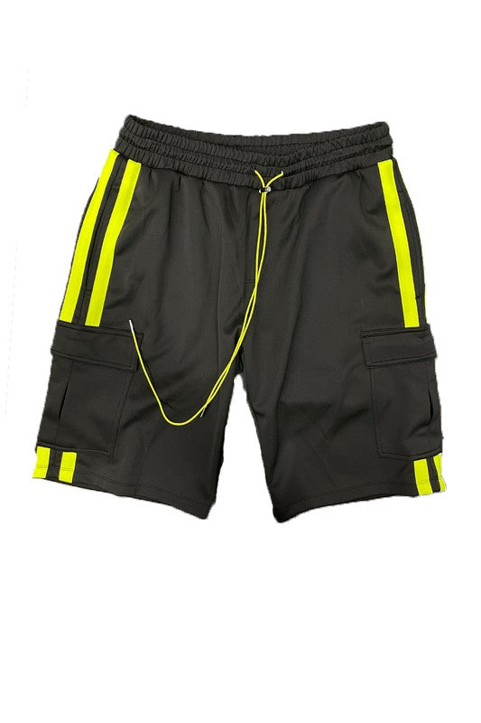 Stacey B's Two Stripe Cargo Pouch Shorts