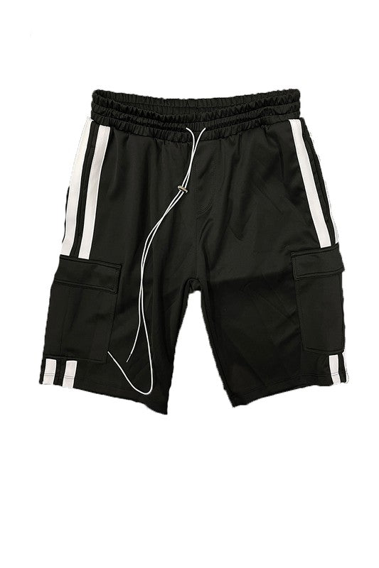 Stacey B's Two Stripe Cargo Pouch Shorts