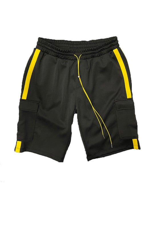 Stacey B's Two Stripe Cargo Pouch Shorts