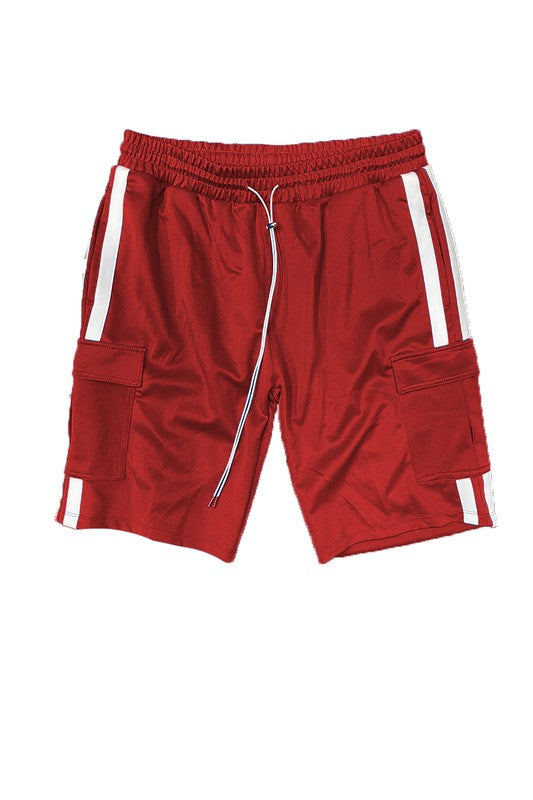 Stacey B's Two Stripe Cargo Pouch Shorts