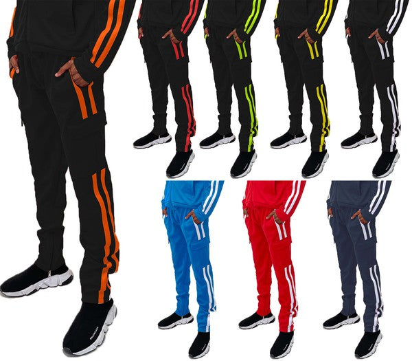 Stacey B's Two Stripe Cargo Pouch Track Pants