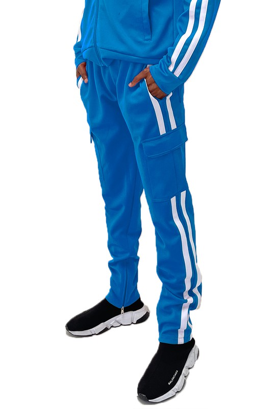 Stacey B's Two Stripe Cargo Pouch Track Pants