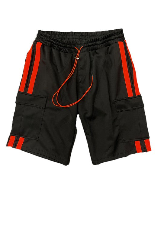 Stacey B's Two Stripe Cargo Pocket Track Jacket Short Suit