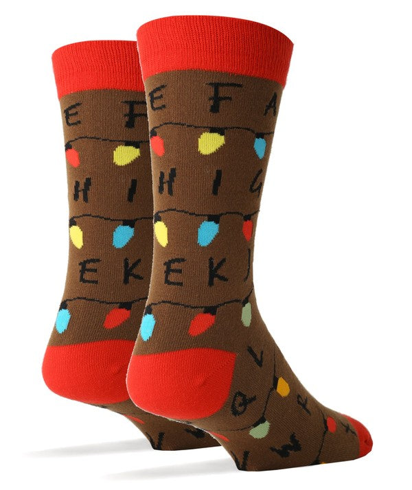 Stacey B's Stranger - Men's Christmas Cotton Crew Funny Socks