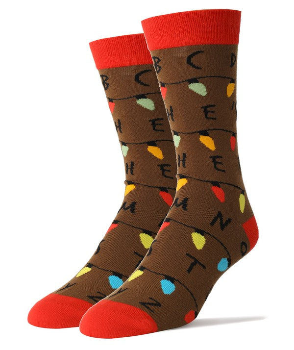 Stacey B's Stranger - Men's Christmas Cotton Crew Funny Socks