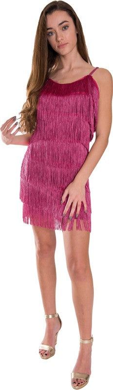 Stacey B's Women Short All - Over Fringe Flapper Dress