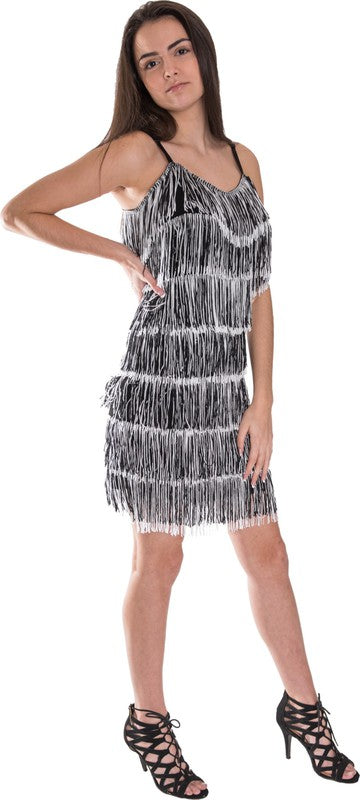 Stacey B's Women Short All - Over Fringe Flapper Dress