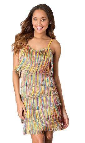 Stacey B's Women Short All - Over Fringe Flapper Dress