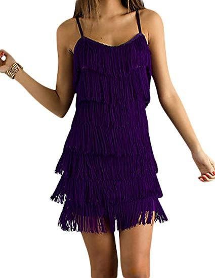 Stacey B's Women Short All - Over Fringe Flapper Dress