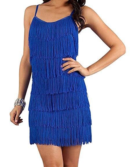 Stacey B's Women Short All - Over Fringe Flapper Dress