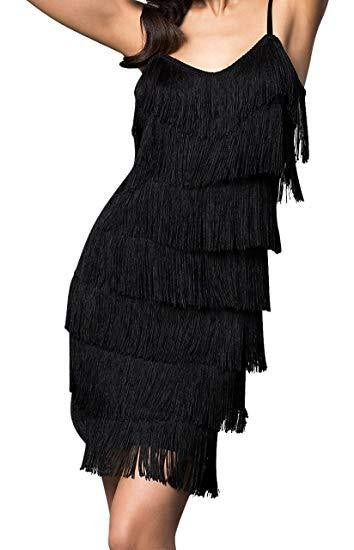 Stacey B's Women Short All - Over Fringe Flapper Dress