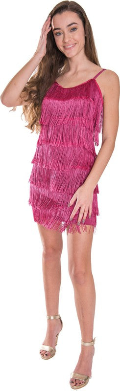 Stacey B's Women Short All - Over Fringe Flapper Dress