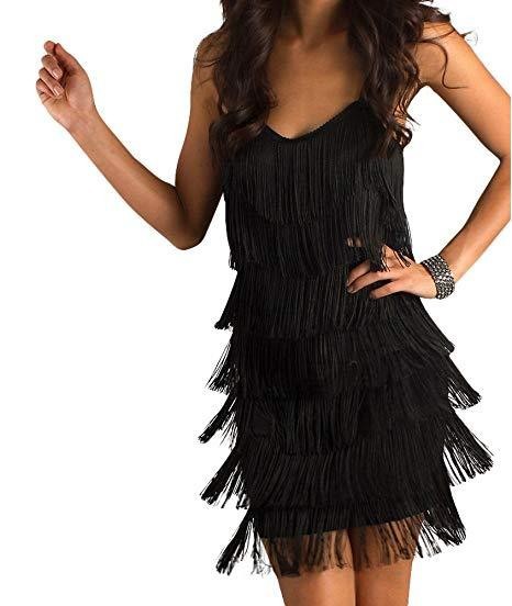 Stacey B's Women Short All - Over Fringe Flapper Dress