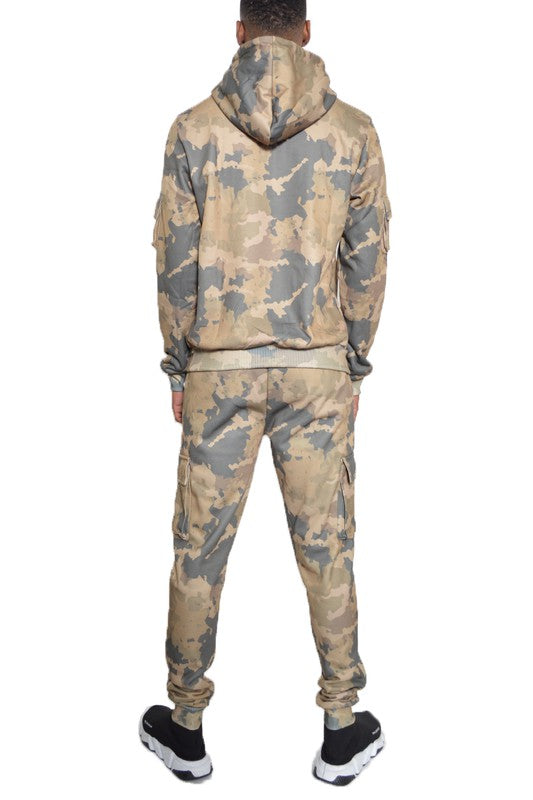 Stacey B's Full Camo Hoodie Cotton  Sweat  Set