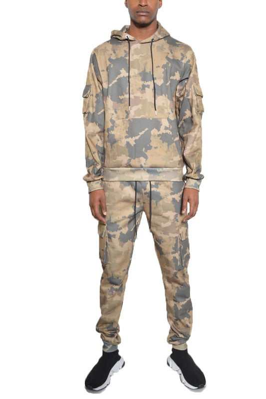 Stacey B's Full Camo Hoodie Cotton  Sweat  Set