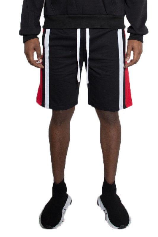 Stacey B's  Mens Color Block Stripe Sweat Shorts