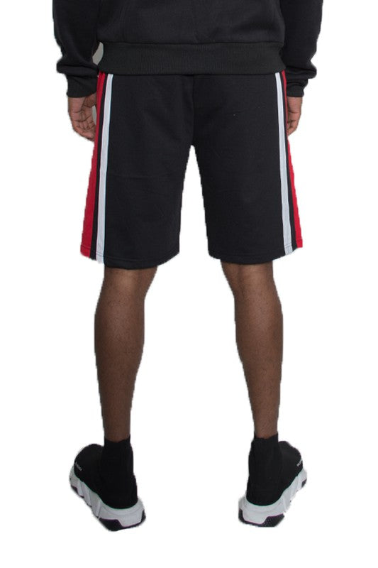 Stacey B's  Mens Color Block Stripe Sweat Shorts