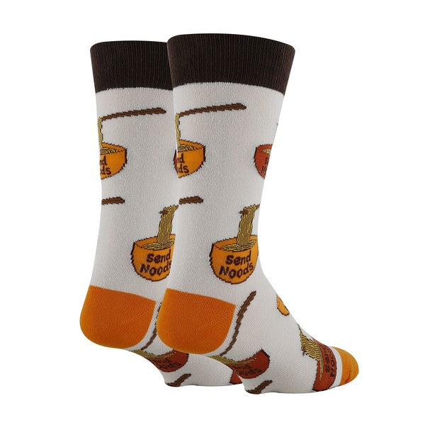 Stacey B's Send Noods - Men's Cotton Crew Funny Socks