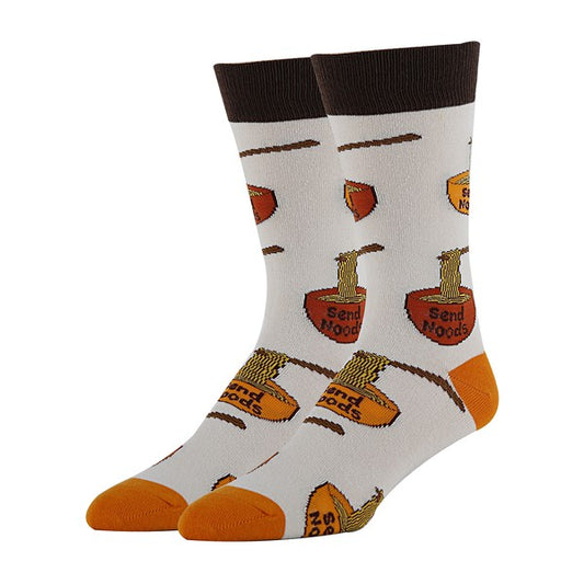 Stacey B's Send Noods - Men's Cotton Crew Funny Socks