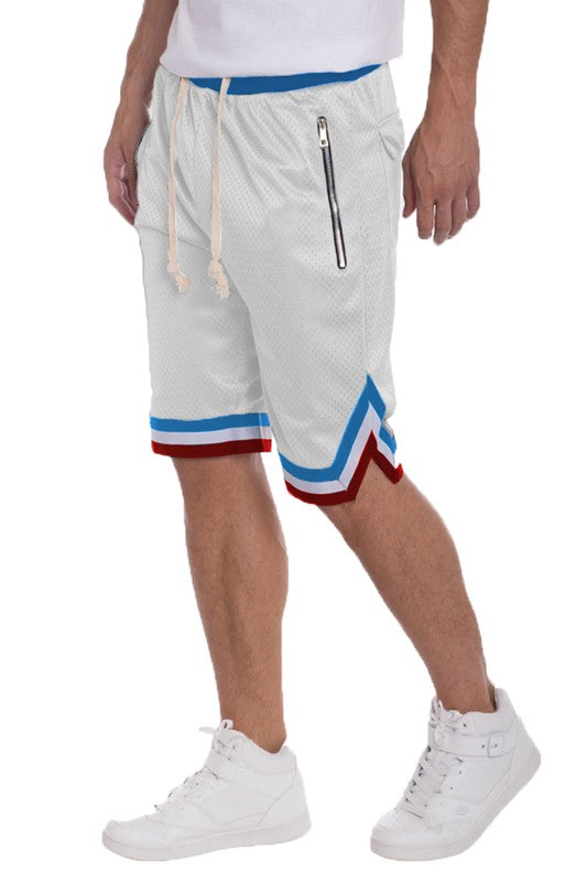 Stacey B's Striped Band Solid Basketball Shorts