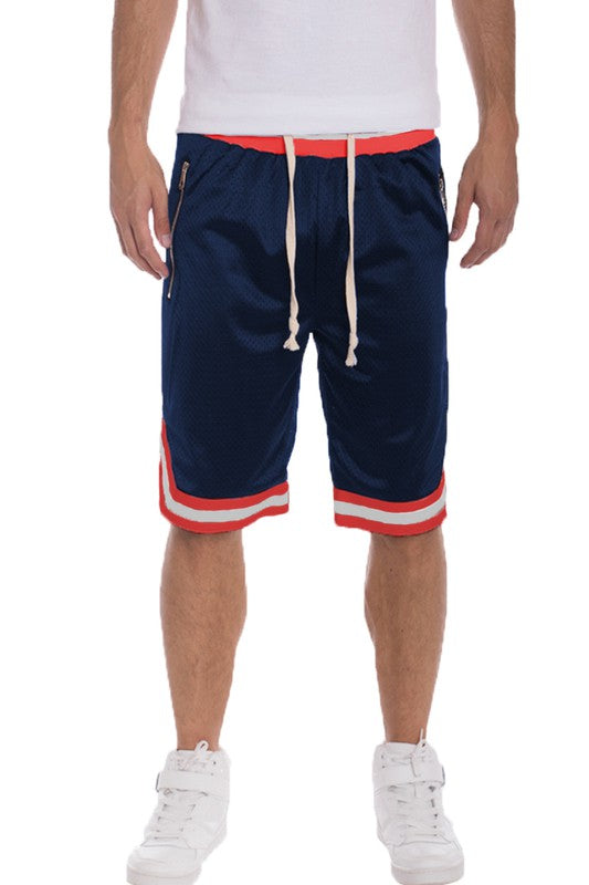 Stacey B's Striped Band Solid Basketball Shorts