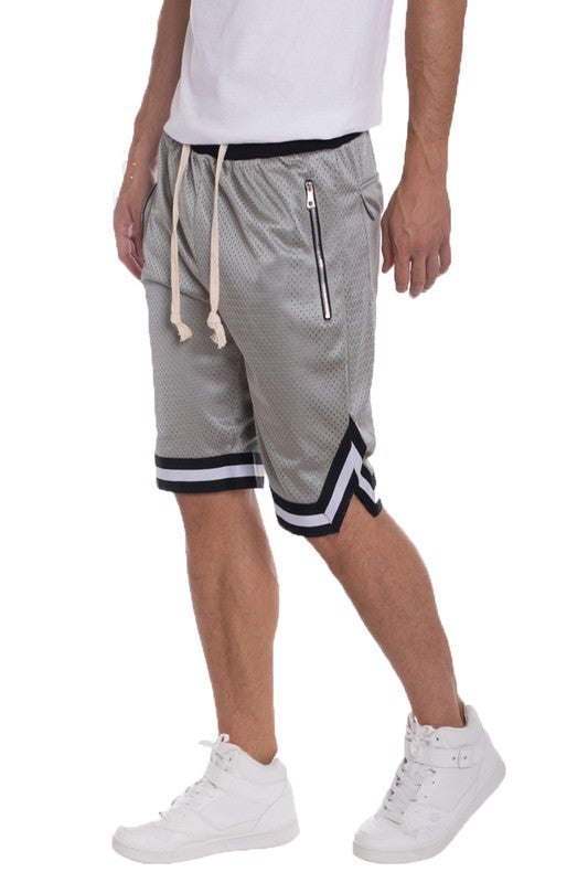 Stacey B's Striped Band Solid Basketball Shorts