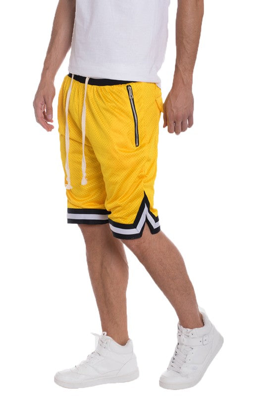 Stacey B's Striped Band Solid Basketball Shorts