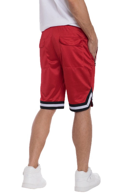 Stacey B's Striped Band Solid Basketball Shorts